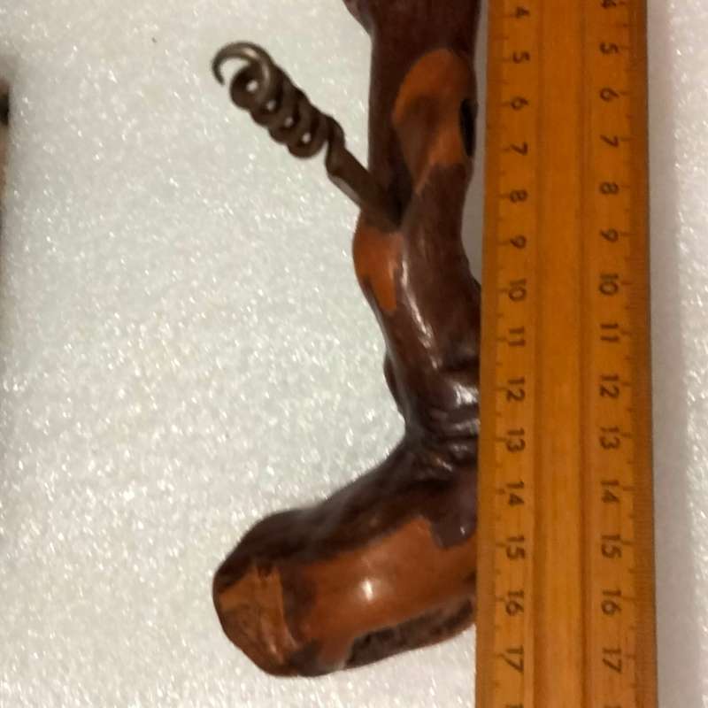 French Grapevine Wood Corkscrew opener+shot glass holder Wood