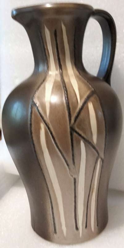 Art Pottery Pitcher West Germany mid century retro Slip Glaze