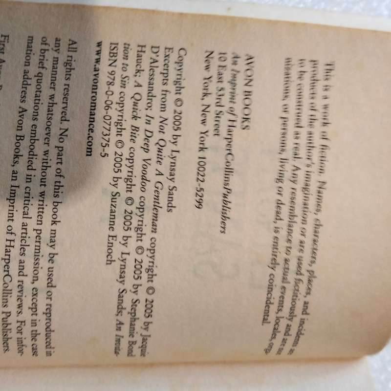 Lindsey Sands A Quick Bite - PB 2005 Book soft cover Pre-owned