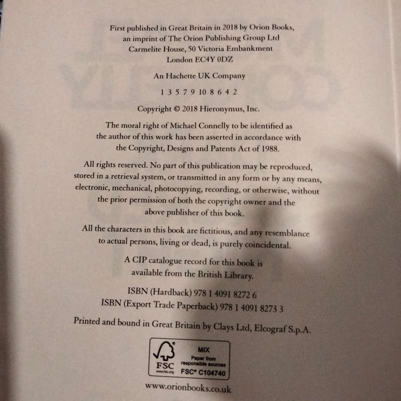 Michael Connelly Dark Sacred night 2018 author print signed signature pre-owned -soft cover-