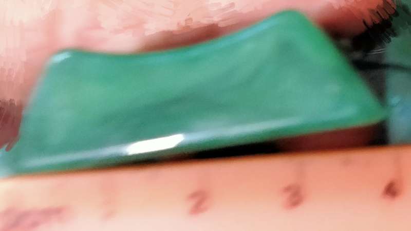 Absolutely STUNNING Bangle swirl marble Jade green Lucite 6 large squares stretch black elastic