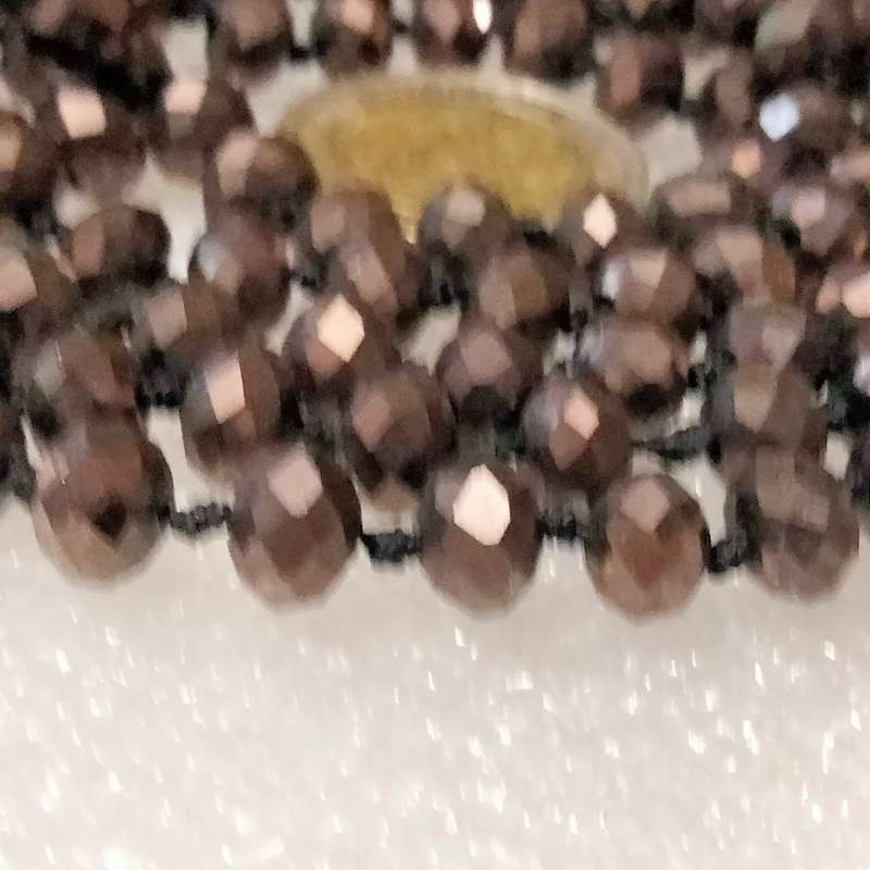 Necklace -Czecholavakia Black Cut glass faceted beads flapper style long