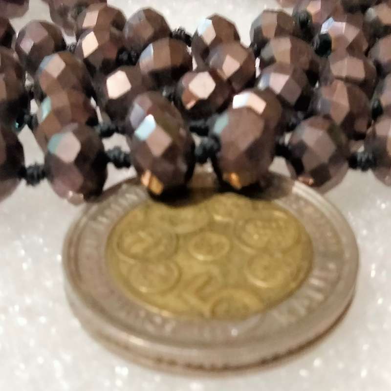 Necklace -Czecholavakia Black Cut glass faceted beads flapper style long
