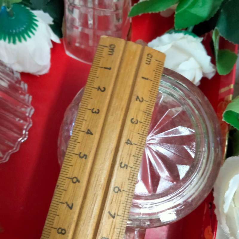 JUG England diamond cut ribbed Art deco-1 Crystal d Arques Vase chip- Double handle bowl itsy crack