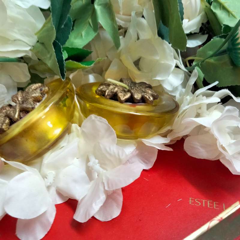 2 Yellow Glass Candle holder -Votive Tea Light  Look at my Buy Now listing
