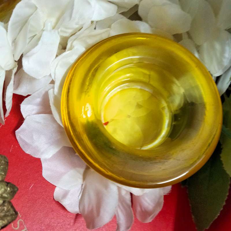 2 Yellow Glass Candle holder -Votive Tea Light  Look at my Buy Now listing