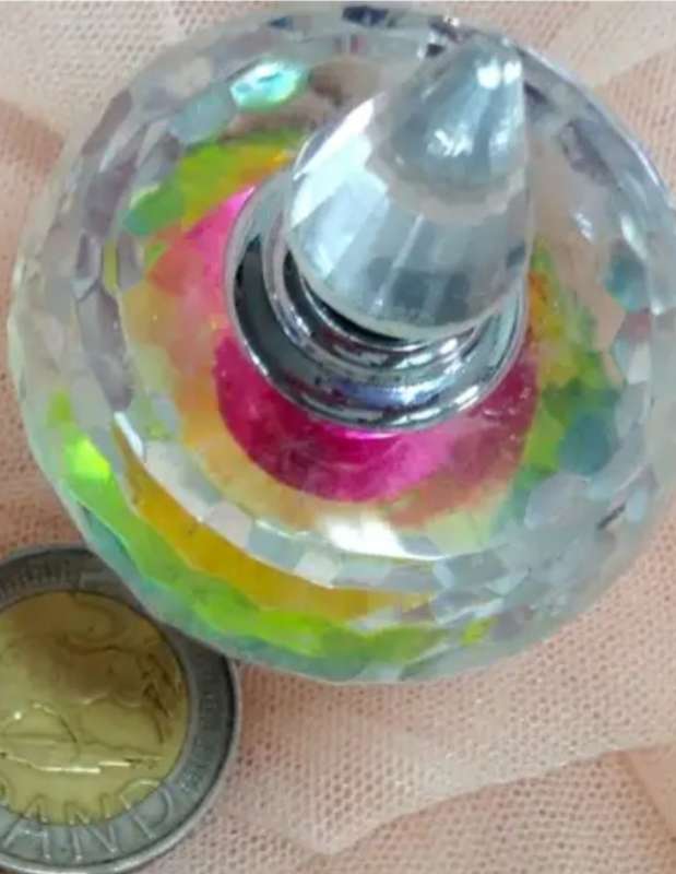 Perfume bottle -Stopper Cut glass faceted Crystal Sparkles *Rainbow effect Refraction