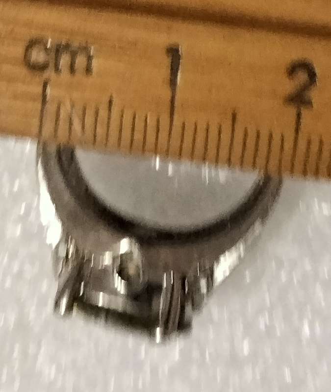 Dress RING Vintage Citrine Green composite stone -Silver tone