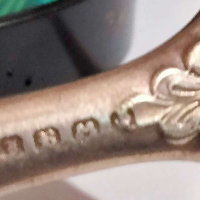 ANTIQUE STERLING SILVER 1800 clear Hallmarked Meat Serving fork intricately Embossed - ring handle