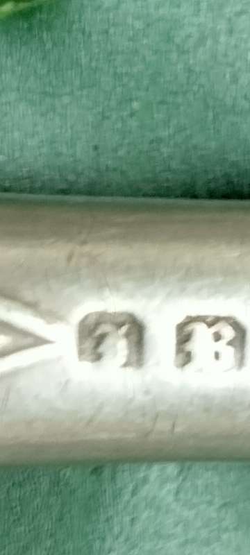 ANTIQUE STERLING SILVER 1800 clear Hallmarked Meat Serving fork intricately Embossed - ring handle