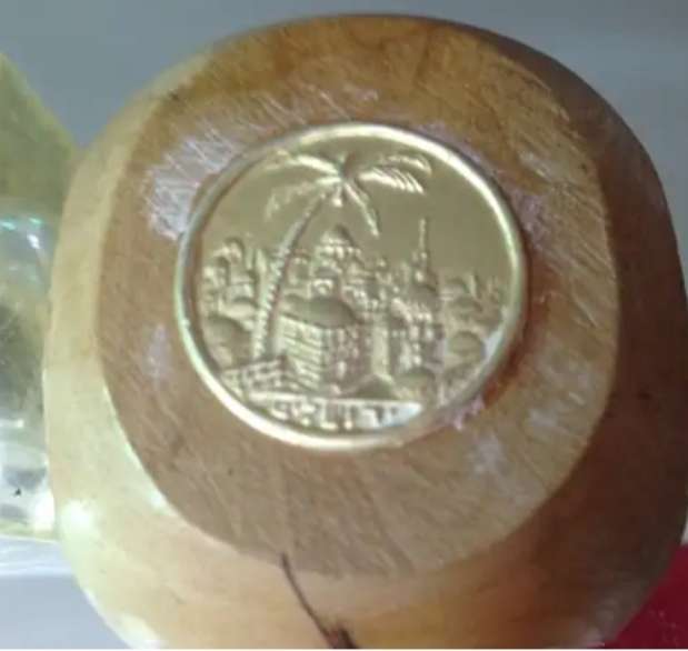 3 - Israel Olive Wood Pen holder - Resin dice inside - Soap Stone dice
