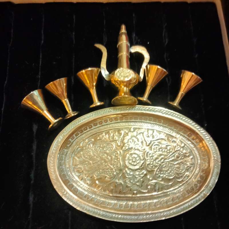 Brass MINIATURE - Tea Set 7 small pieces FAB GIFT