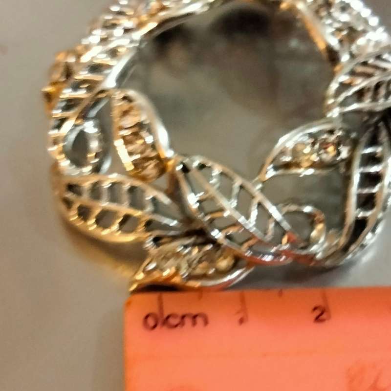 Necklace WREATH Celtic knot  Circle  leaves cut out+Rhinestones ADDED  modern belcher chain