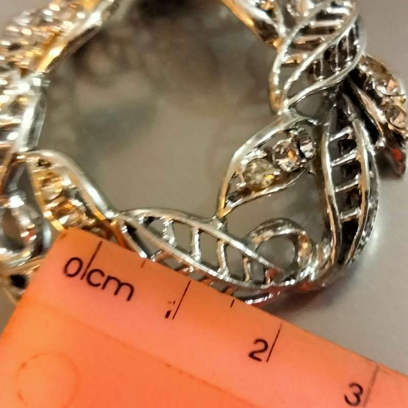 Necklace WREATH Celtic knot  Circle  leaves cut out+Rhinestones ADDED  modern belcher chain