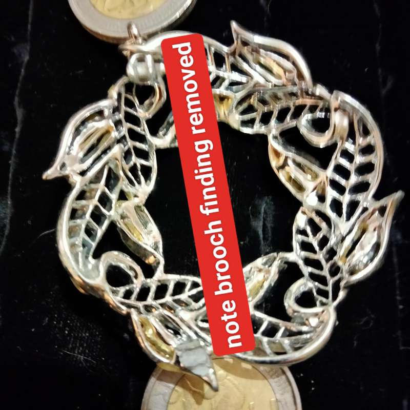 Necklace WREATH Celtic knot  Circle  leaves cut out+Rhinestones ADDED  modern belcher chain