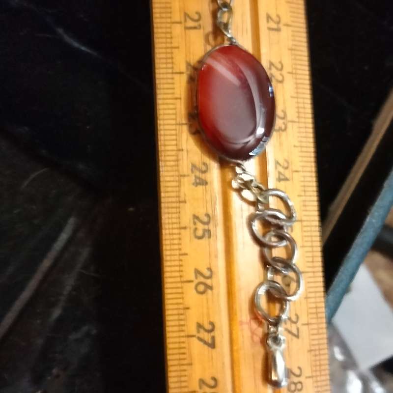 3 - Bracelet - AGATE-12 Genuine Semi Precious Gem Stone + Shell brooch+ Jewelry Box Marble stone NZ