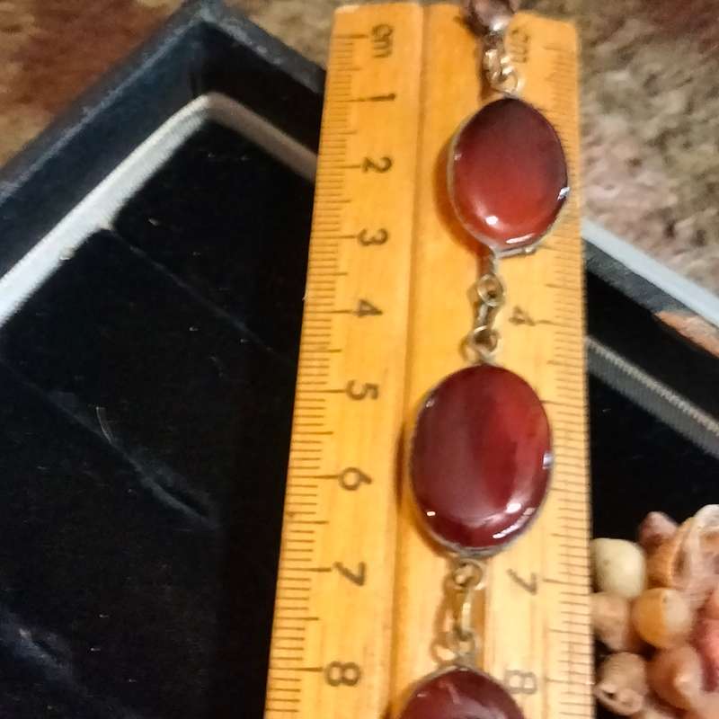 3 - Bracelet - AGATE-12 Genuine Semi Precious Gem Stone + Shell brooch+ Jewelry Box Marble stone NZ
