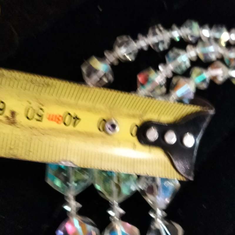Necklace  - Aurora borealis 3 strand graduating CRYSTAL Mix Sizes Styles Clasp Marcasite Artisinal