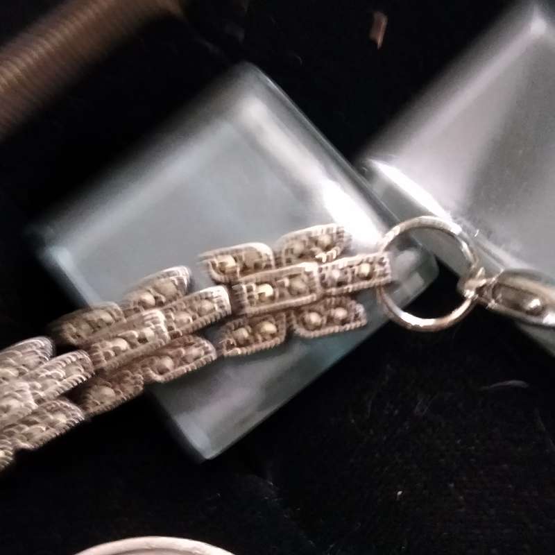 Necklace  - Aurora borealis 3 strand graduating CRYSTAL Mix Sizes Styles Clasp Marcasite Artisinal