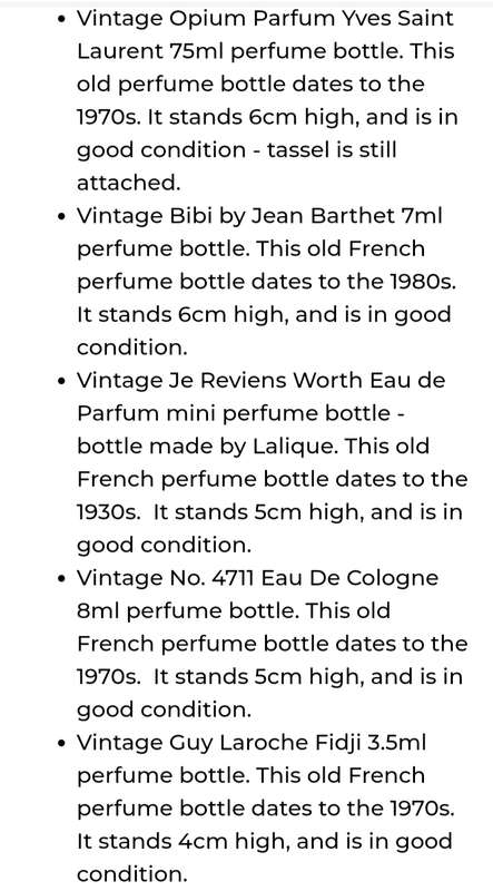 Collectibles 13 SCENT miniature Bottles empty+History LOOK at My BUY NOW listings NO WAITING