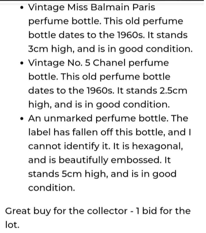 Collectibles 13 SCENT miniature Bottles empty+History LOOK at My BUY NOW listings NO WAITING