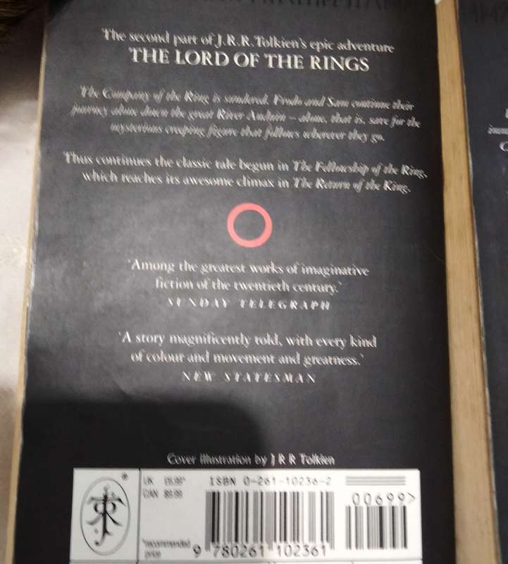 J.R.R. TOLKIEN Lord of Rings 3 books -Pre owned- Soft cover PB 1999-1+2+3 - All for one bid