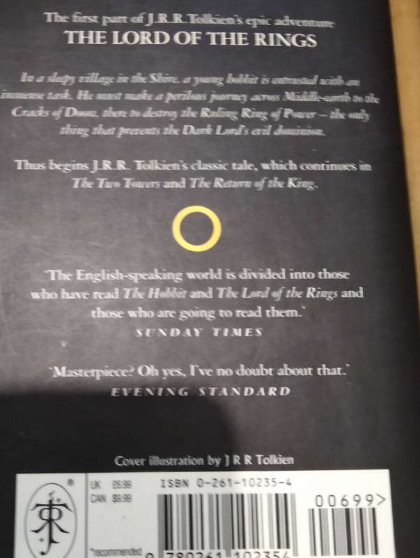 J.R.R. TOLKIEN Lord of Rings 3 books -Pre owned- Soft cover PB 1999-1+2+3 - All for one bid