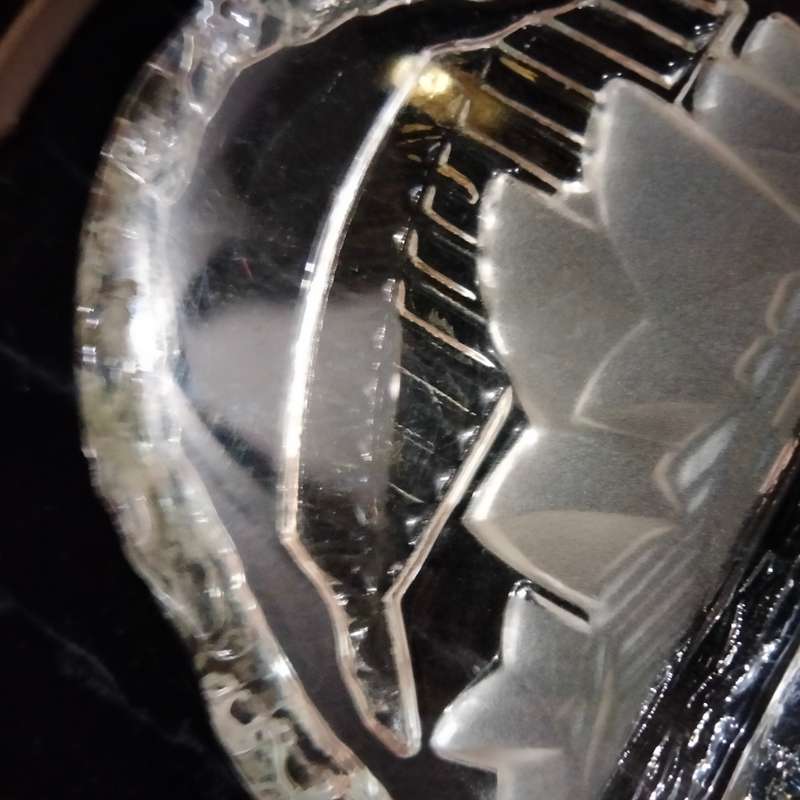 Paperweight Bohemian Crystal Glass Sydney Opera House+ Bridge Etched - Original label- Chips l