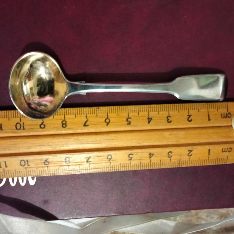 Antique STERLING SILVER  Nathanial Mills Master gilt Salt Spoon LOOK AT MY BUY NOW items NO WAITING