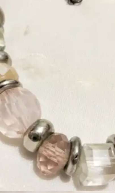 NECKLACE  Mix colours Shape Size  beads Silver Tone chain LOOK At MY BUY NOW items NO WAITING