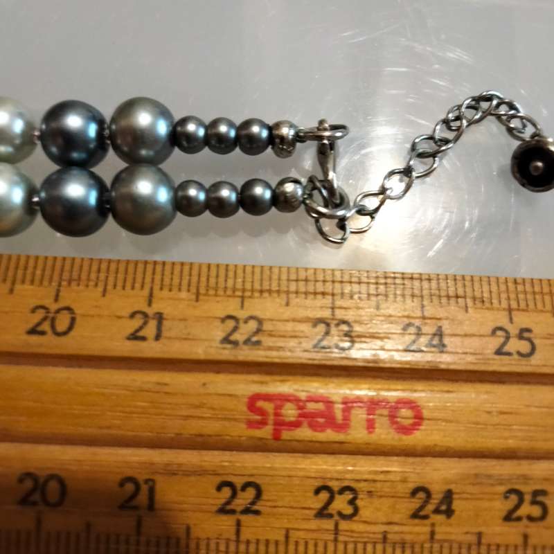 Necklace Silver hues Blueish Silverish Synthetic Pearls LOOK at my BUY NOW - NO WAITING