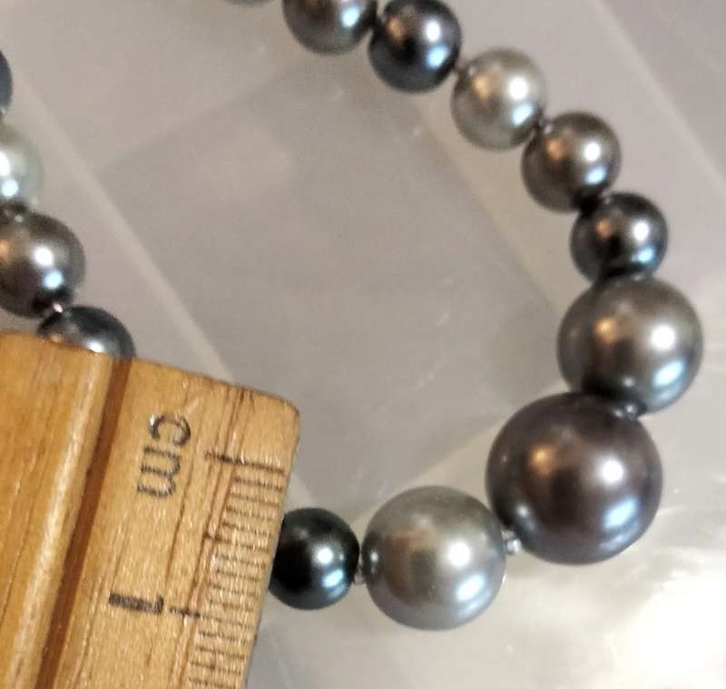 Necklace Silver hues Blueish Silverish Synthetic Pearls LOOK at my BUY NOW - NO WAITING