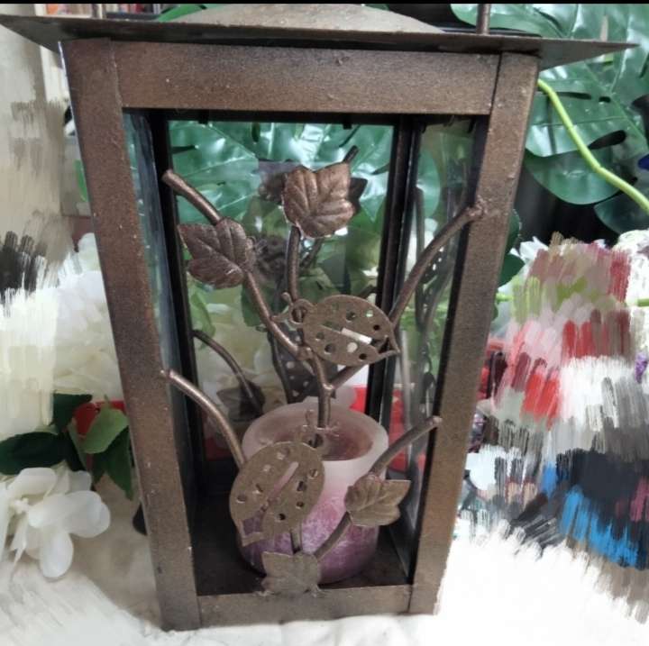 Lantern Candle holders LARGE METAL Traditional beatle LOOK At My BUY NOW-NO WAITING