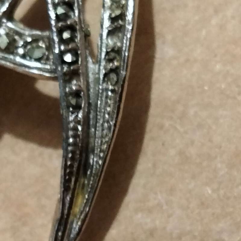 MARCASITE Brooch -1 Art Deco silver tone LOOK AT MY BUY NOW LISTINGS NO WAITING
