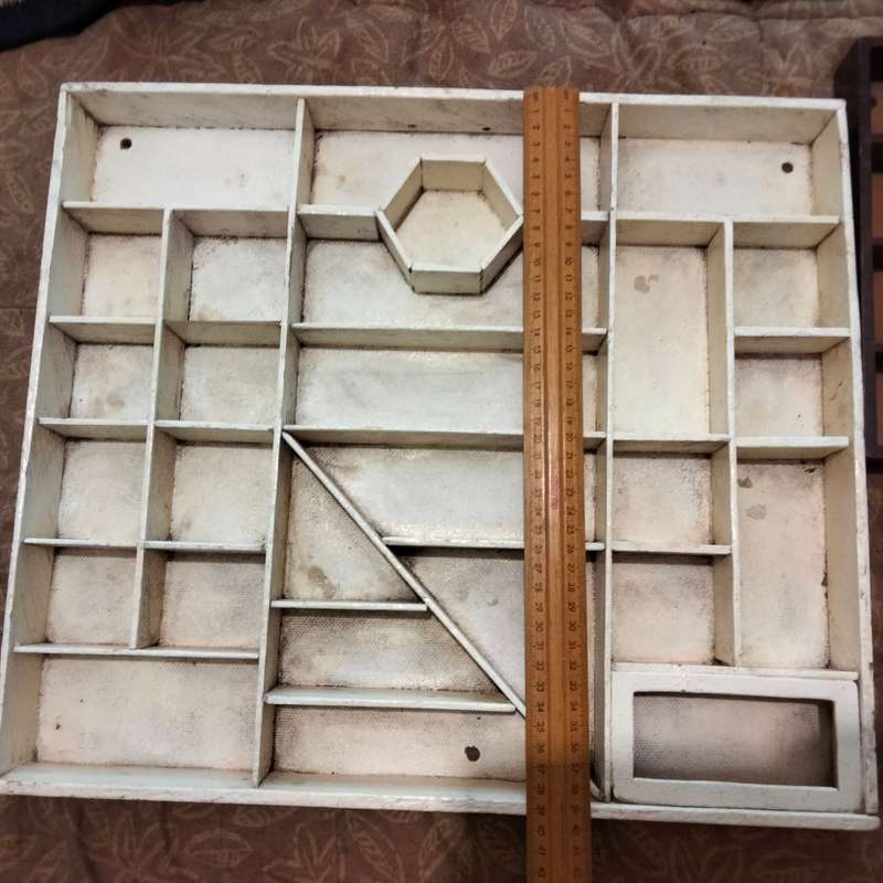 Printers Tray - Wood 27 Spaces white Unusual style