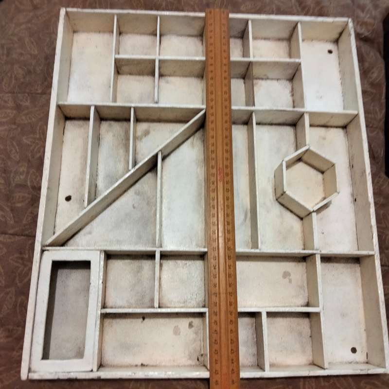 Printers Tray - Wood 27 Spaces white Unusual style