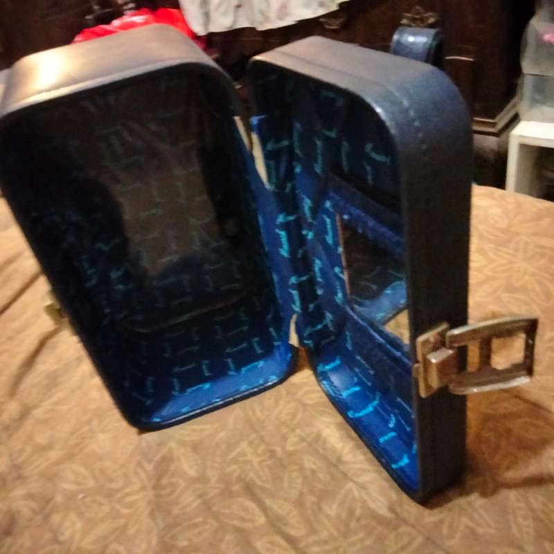 VANITY CASE Vintage - Dark Blue small mirror