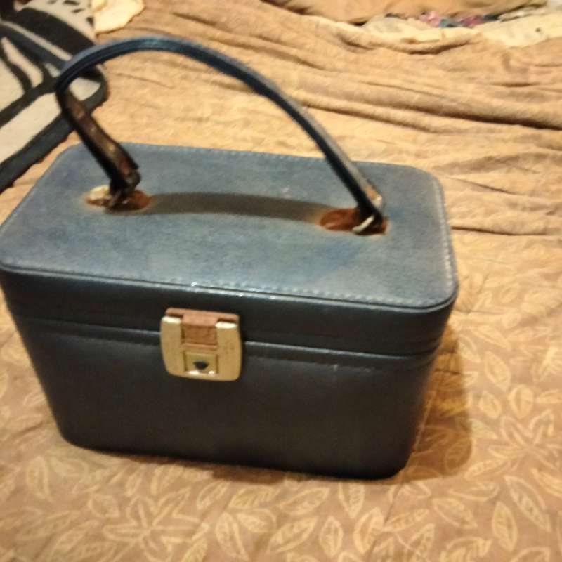 VANITY CASE Vintage - Dark Blue small mirror