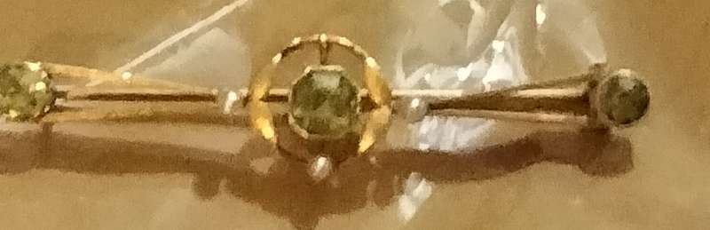 Vintage Citrine glass stones+Faux pearls Brooch Gold tone LOOK At My BUY NOW-NO WAITING