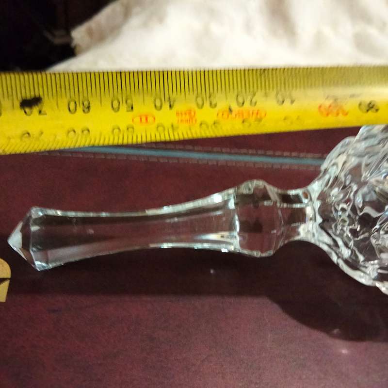 BELL Glass -Cut FLORAL clear edge -Tapered  handle knopf skirt Sturdy LOOK at my BUY NOW-NO WAITING