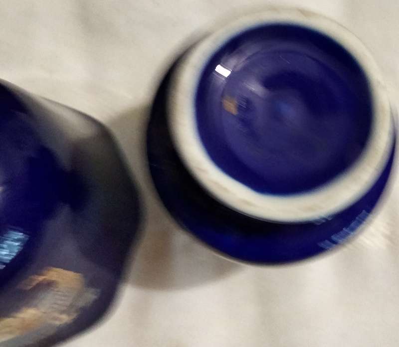 Bell+Bud Vase Oriental KUTANI style Cobalt Gilt Peacock+Lotus flowerLOOK at my BUY NOW-NO WAITING