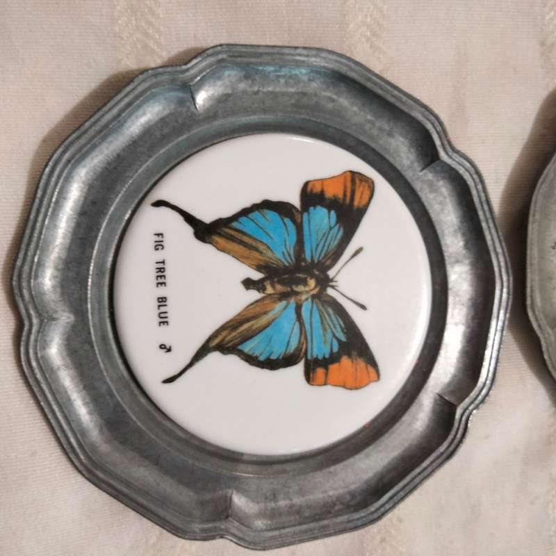 Pewter+tile 3 Drip Coasters Protea+butterfly+Flowers +LOOK at my BUY NOW listings NO WAITING
