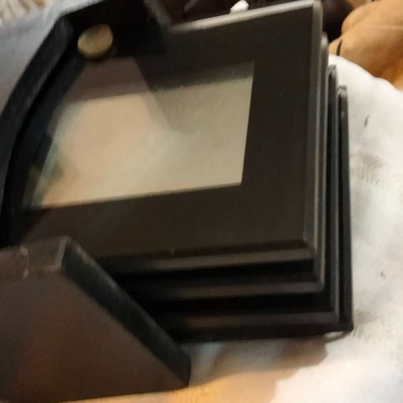 Coasters 4 mirror Drip Coasters+Stand-WoodLOOK at my BUY NOW listings NO WAITING Waiting