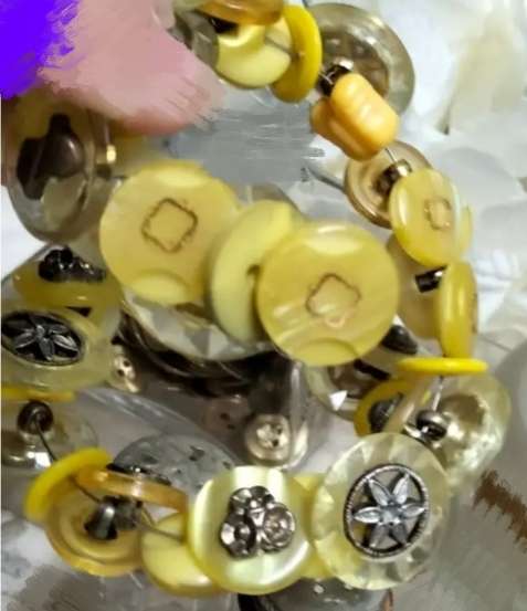 2  Bracelet made from Vintage buttons+ Gold tone buttons LOOK at My BUY NOW listings NO WAITING