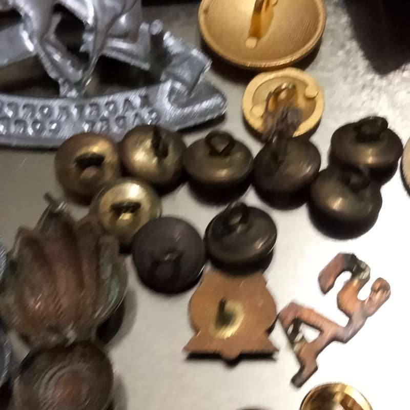 22item SA Army Military Artillery + insignia badge -9 S.A.Infantry Brass buttons+Kadet korps cap+Tin