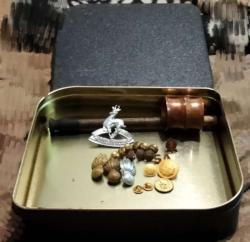 22item SA Army Military Artillery + insignia badge -9 S.A.Infantry Brass buttons+Kadet korps cap+Tin