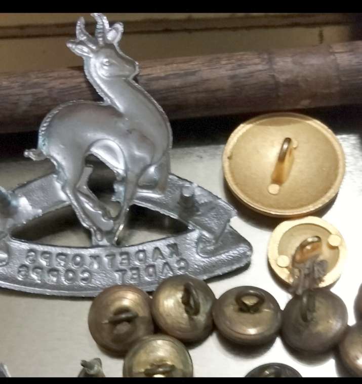 22item SA Army Military Artillery + insignia badge -9 S.A.Infantry Brass buttons+Kadet korps cap+Tin
