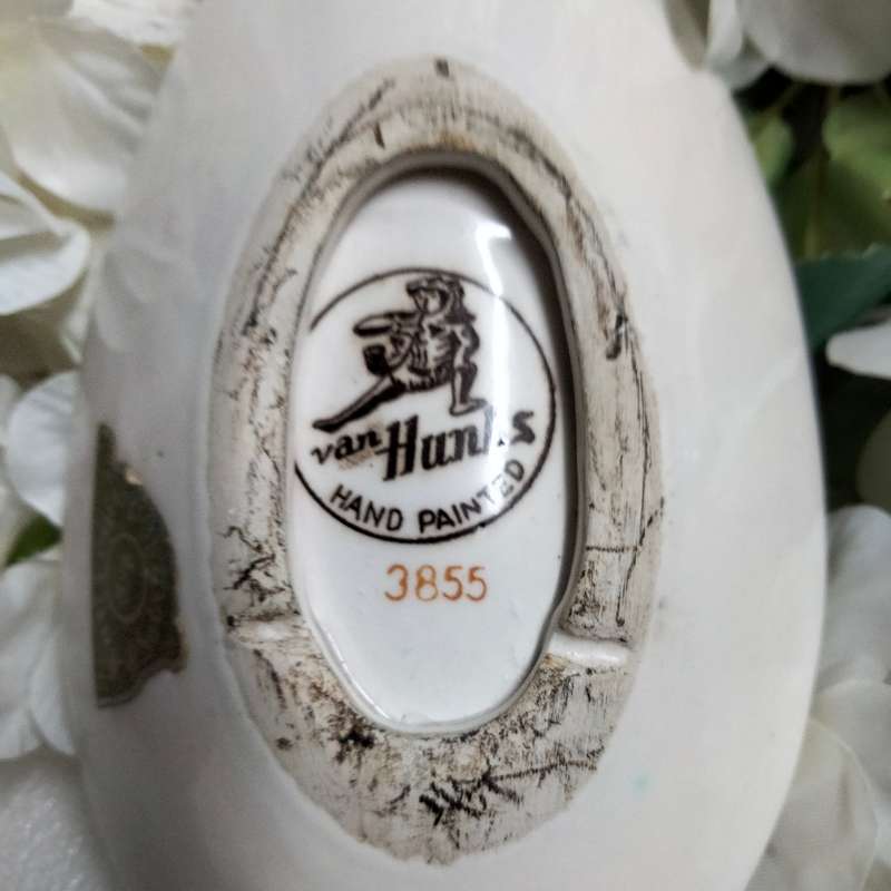 2 Ashtrays  - Van hunks Hand painted S.A. tribal scene+ One has East London on