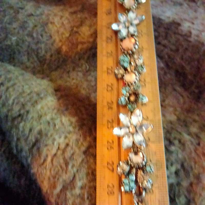 Necklace+vintage Crystals Bouquet synthetic colourful palette - setting gold plated links