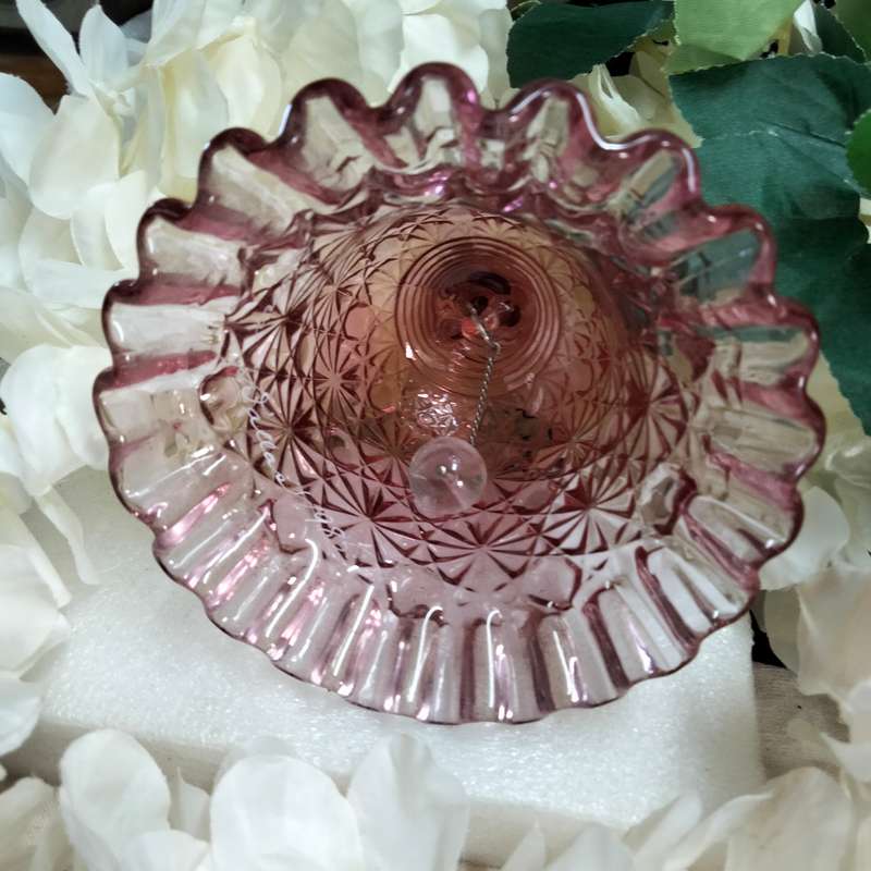 Fenton Glass Bell-Vintage Button+daisy Ribbed handle ruffled+Clanger LOOK at my BUY NOW-NO WATING